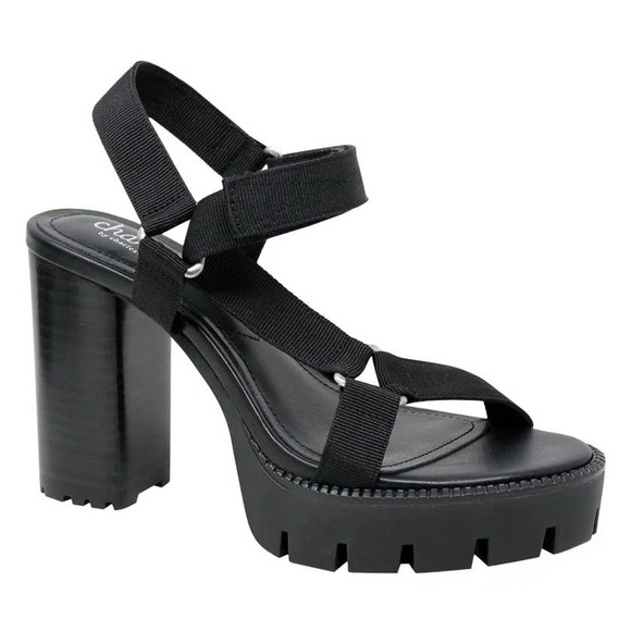 Charles David Shoes - CHARLES by CHARLES DAVID women's black Vast chunky y2k lug heel sandals SZ 9